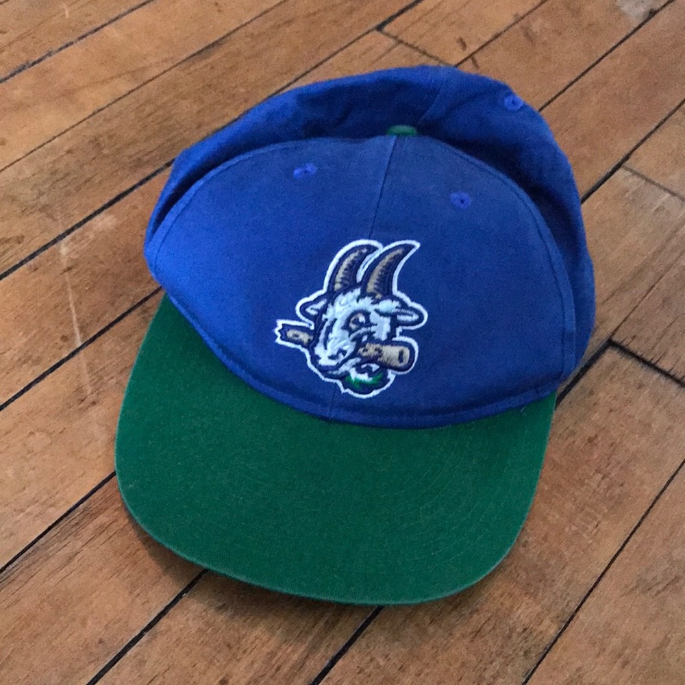 Hartford Yard Goats MILB Blue and Green Goat Logo Baseball Cap